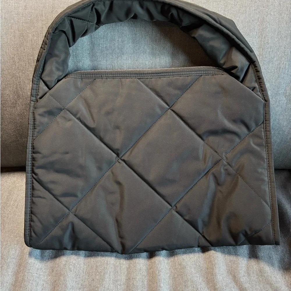 Black Quilted Men’s Tote Bag